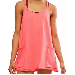 Free People Hot Shot Mini Dress worn once for a short time beautiful coral color